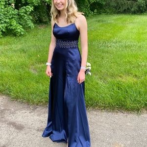 Dark blue prom dress